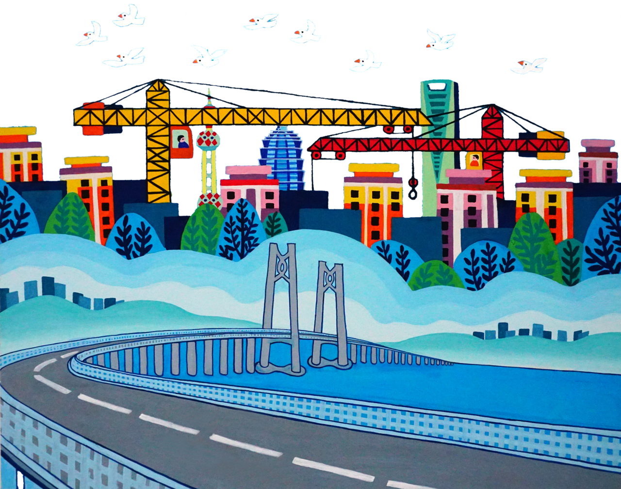 《推进粤港澳大湾区建设，打造国际一流湾区和世界级城市群》广东龙门-王汉池作.psd.jpg?v=1746300161188