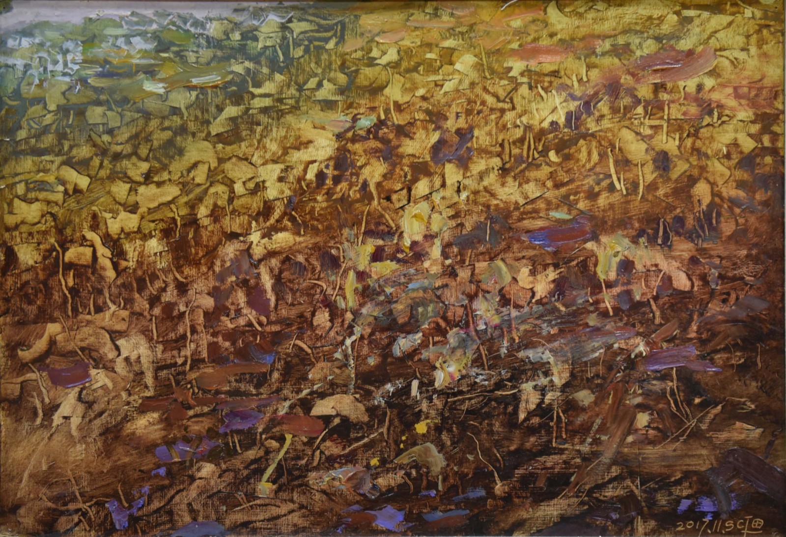 北湖秋趣_油画_2017