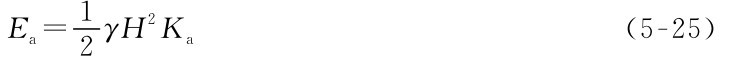 Ea=1 2 γH2Ka（5-25）