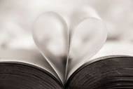 纸，页，心，模糊，黑和白，字，形，美，婚礼，爱，爱，读，意外的心