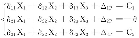 ■δ11X1＋δ12X2＋δ13X3＋Δ1P＝C1■■δ21X1＋δ22X2＋δ23X3＋Δ2P＝－θ δ31X1＋δ32X2＋δ33X3＋Δ3P＝C2