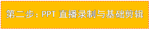 文本框: 第二步：PPT直播录制与基础剪辑