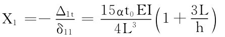 α15Δ1t δ11＝X1＝－t0EI 4L3（1＋3Lh）