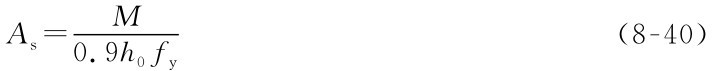 As= M 0.9h0fy （8-40）