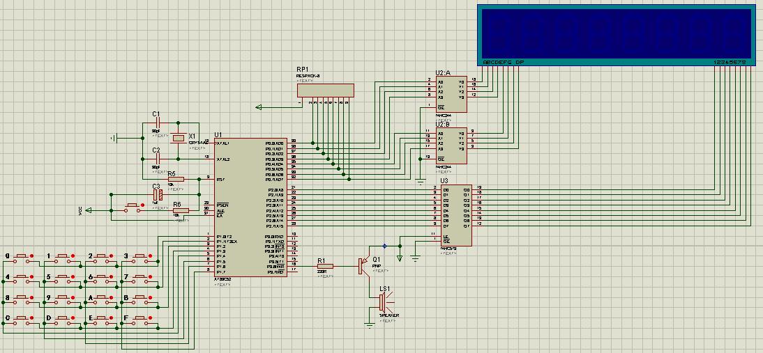 无源蜂鸣器加4X4矩阵键盘