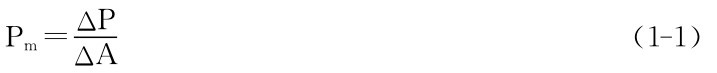 Pm＝ΔP ΔA （1－1）