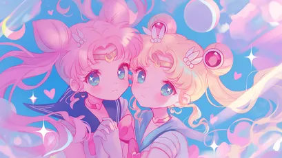 梦幻双生少女 动漫 梦幻 粉色 4K