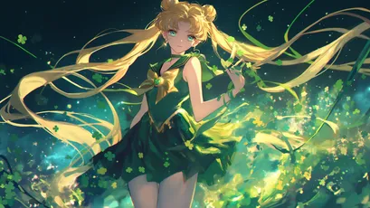 绿意少女 动漫 幻想 绿色 4K