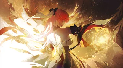 光翼少女 幻想 动漫风格 金色 2K