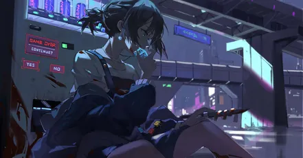 赛博朋克女孩 赛博朋克 未来城市 霓虹灯 8K