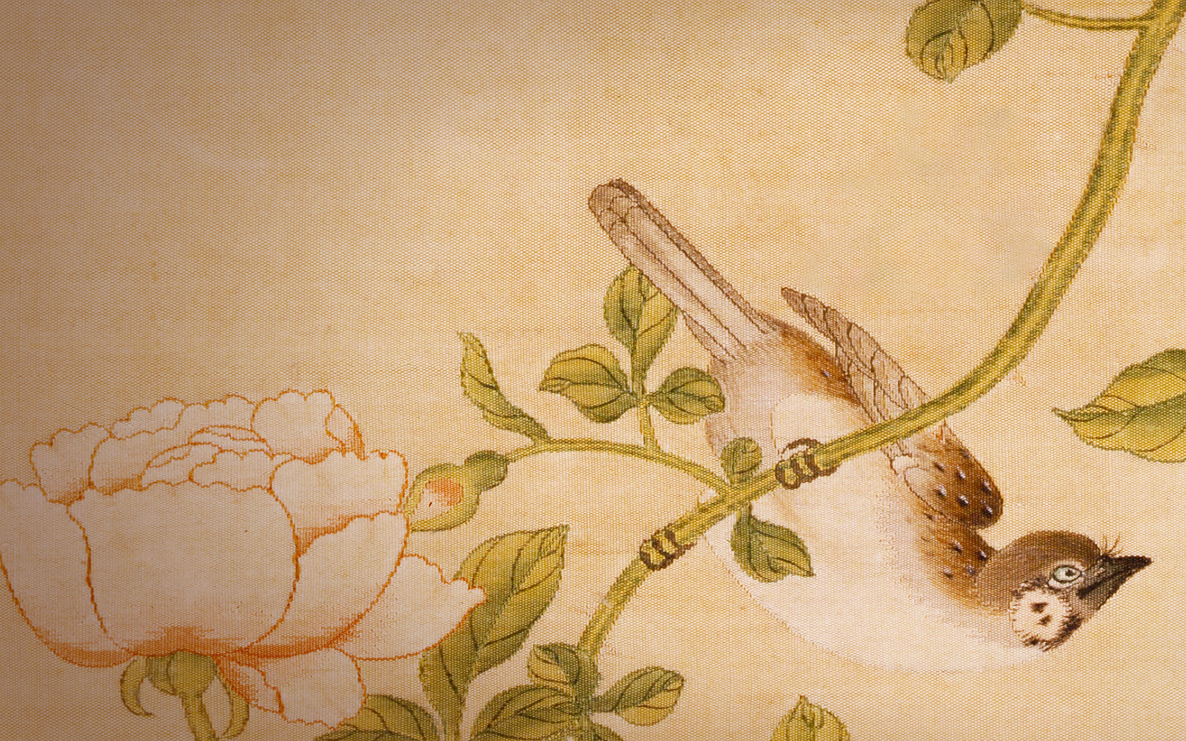清·缂丝御制诗花卉册