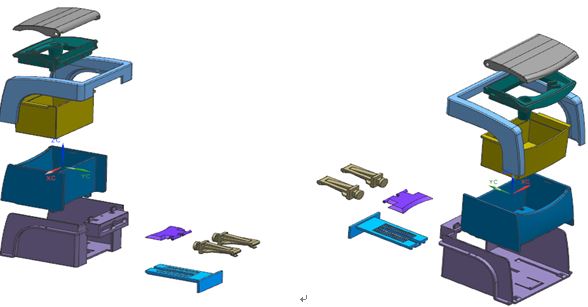 图1.3-2 多功能物品架爆炸图