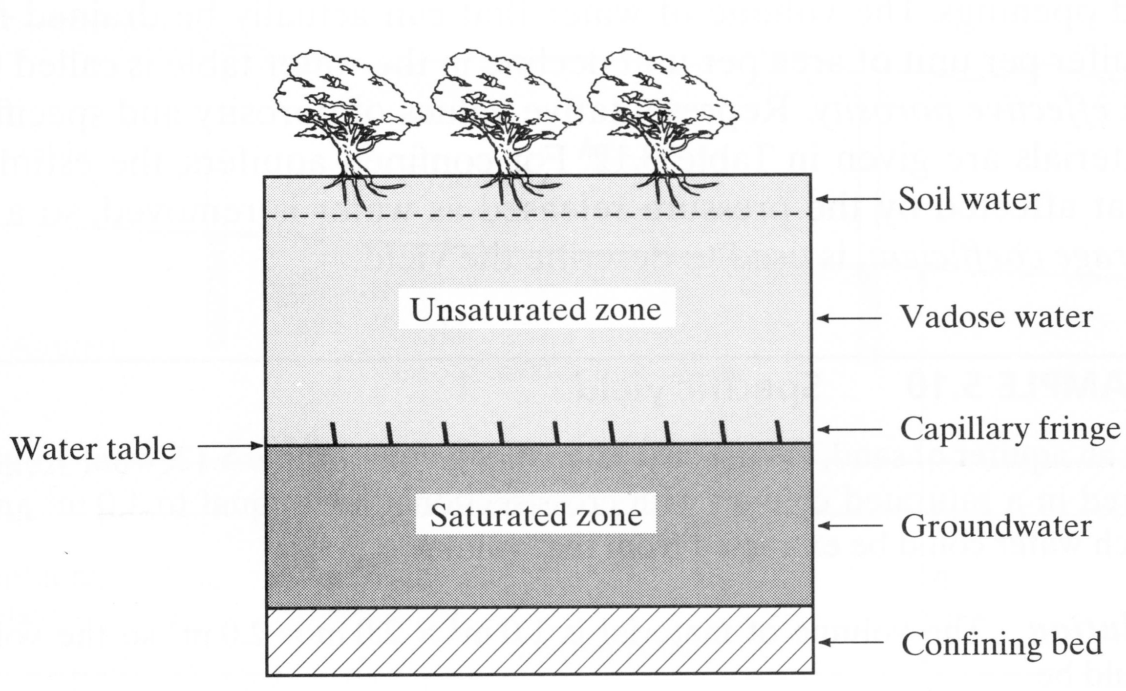 承压井 自流井 侧压管水面线 浸润线井 上层滞水/栖息水/perched