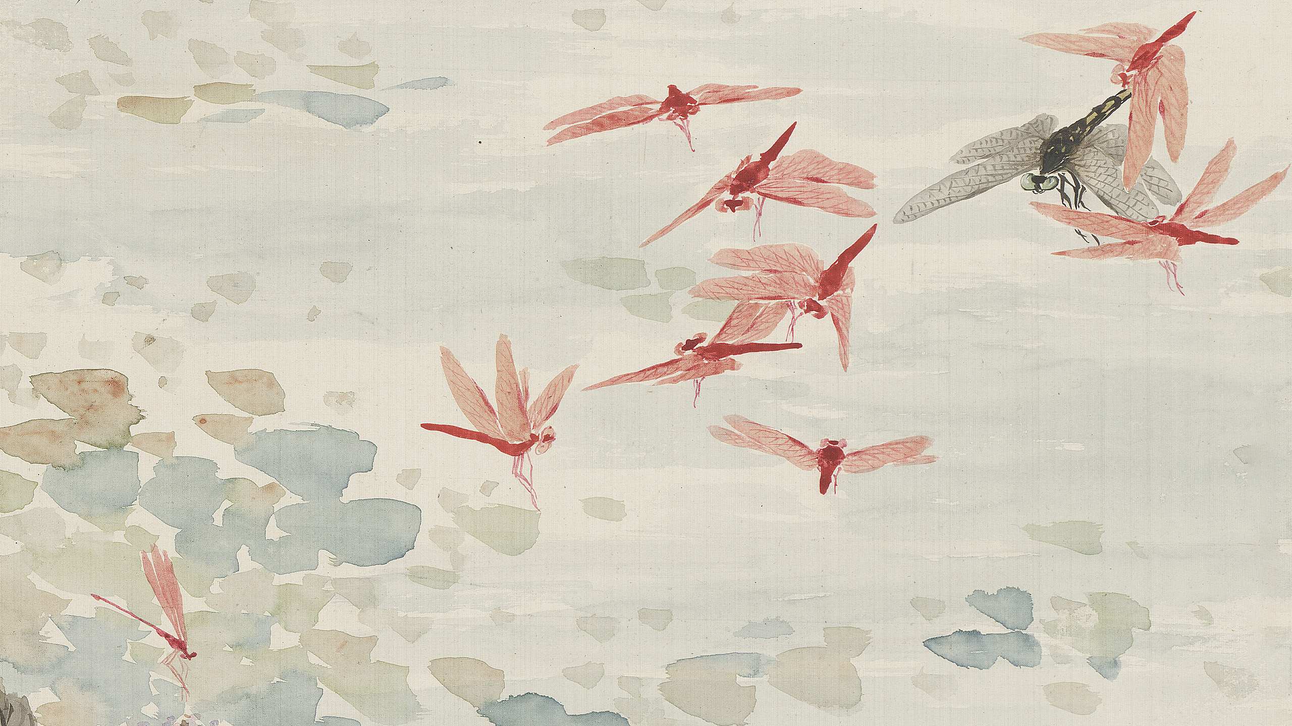 清 任熊画姚大梅诗意册