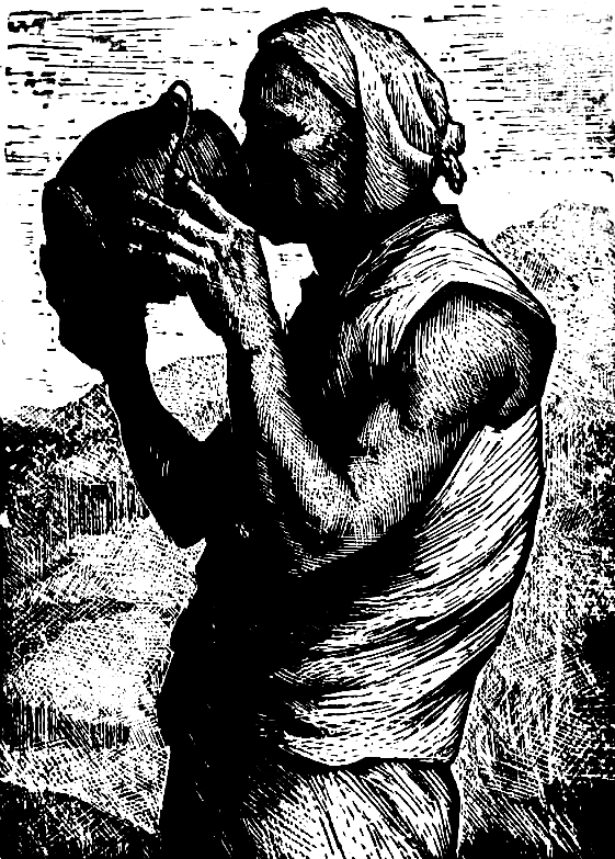 图68:《饮》 黑白木刻 力群 看图王.jpg